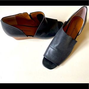 Lucky Brand black asymmetrical heeled sandal